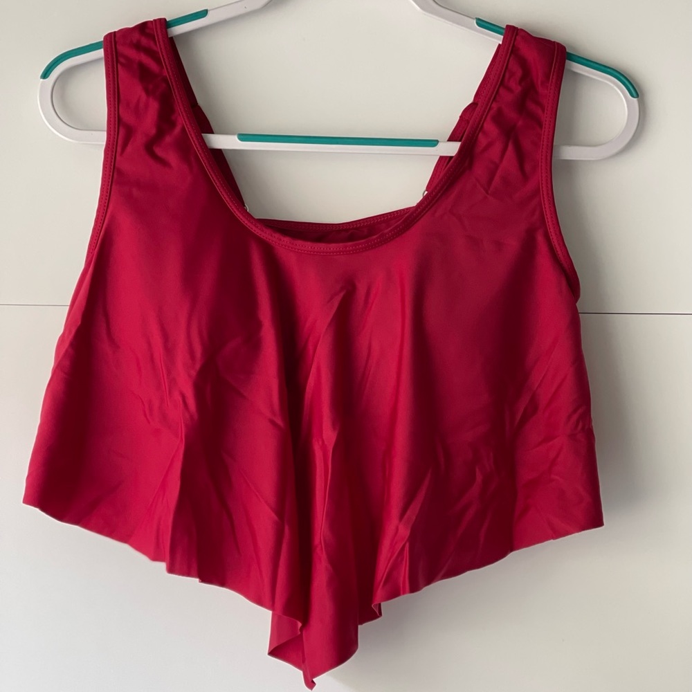 Womens Swimsuit Swimwear Bathing Suits SEXY Red High Waisted Tankini Bikini Set - Picture 3 of 5